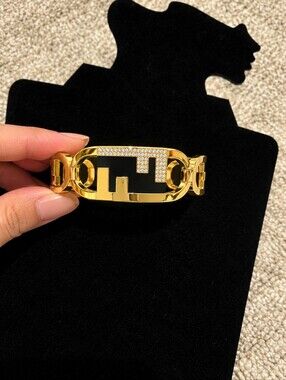 18kgp Fendi Gold-Tone Bangle Bracelet
